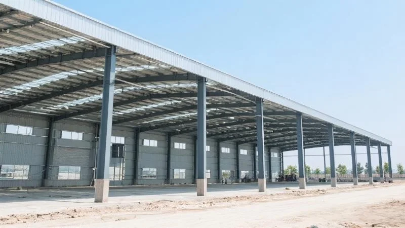 Steel PEB warehouse structure exterior, Morning Star Infra Projects